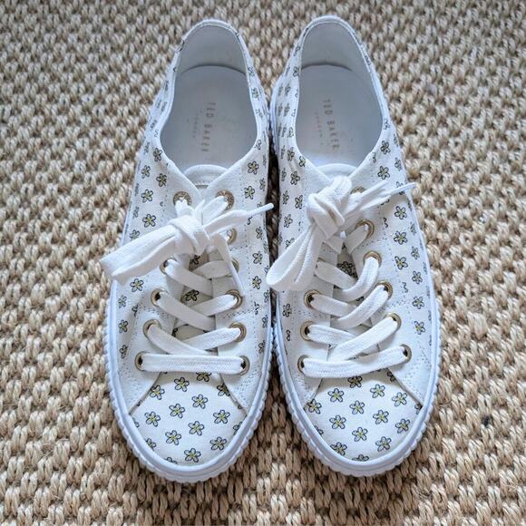 TED BAKER Kimia Metropolis Daisy Sneakers, Cream, Daisy Print, 38/US 7.5… - Picture 1 of 9